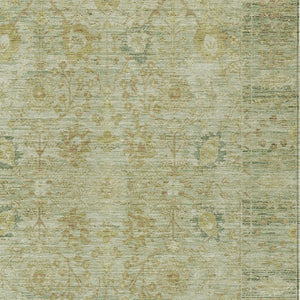 Homeroots 3' Beige Brown And Green Oriental Washable Rug - Perfect For Indoor Or Outdoor Spaces, Durable Design 3' X 5' Polyester 603881