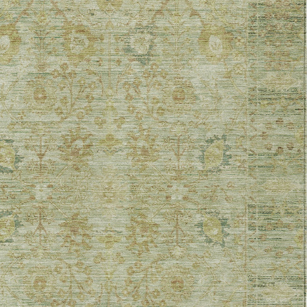 Homeroots 3' Beige Brown And Green Oriental Washable Rug - Perfect For Indoor Or Outdoor Spaces, Durable Design 3' X 5' Polyester 603881