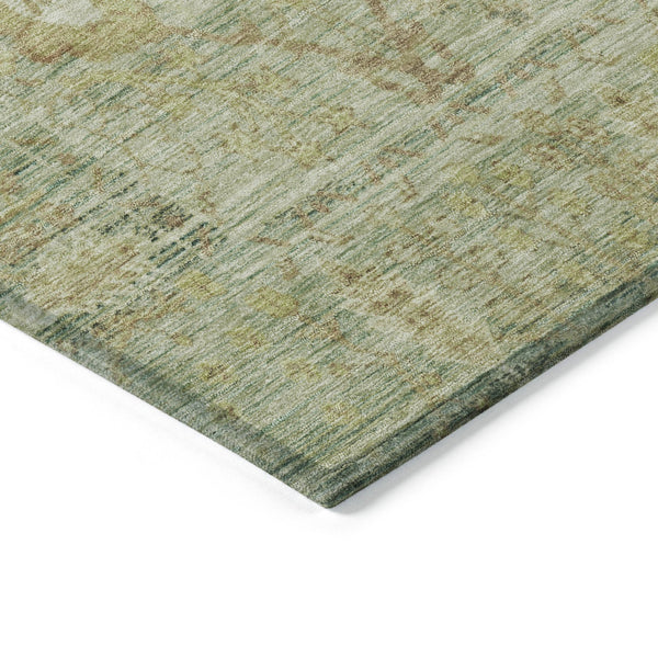 Homeroots 3' Beige Brown And Green Oriental Washable Rug - Perfect For Indoor Or Outdoor Spaces, Durable Design 5' X 8' Polyester 603882