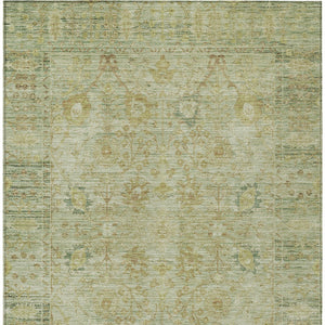Homeroots 3' Beige Brown And Green Oriental Washable Rug - Perfect For Indoor Or Outdoor Spaces, Durable Design 5' X 8' Polyester 603882