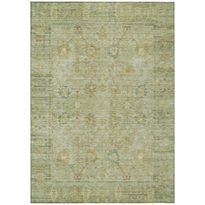 HomeRoots 5' Sage Green and Brown Oriental Area Rug – Stylish, Washable, Durable for Indoor & Outdoor Use 8' X 10' 603884