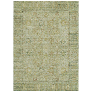 Homeroots 3' Beige Brown And Green Oriental Washable Rug - Perfect For Indoor Or Outdoor Spaces, Durable Design 9' X 12' Polyester 603885