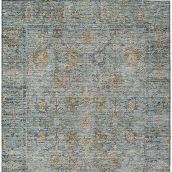 Homeroots 3' Beige Brown And Green Oriental Washable Rug - Perfect For Indoor Or Outdoor Spaces, Durable Design 3' X 5' Polyester 603887