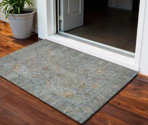 Homeroots 3' Beige Brown And Green Oriental Washable Rug - Perfect For Indoor Or Outdoor Spaces, Durable Design 3' X 5' Polyester 603887