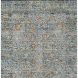 Homeroots 3' Beige Brown And Green Oriental Washable Rug - Perfect For Indoor Or Outdoor Spaces, Durable Design 8' X 10' Polyester 603890