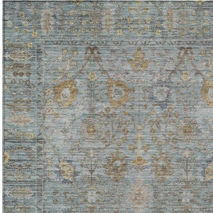 Homeroots 3' Beige Brown And Green Oriental Washable Rug - Perfect For Indoor Or Outdoor Spaces, Durable Design 9' X 12' Polyester 603891
