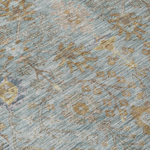 Homeroots 3' Beige Brown And Green Oriental Washable Rug - Perfect For Indoor Or Outdoor Spaces, Durable Design 9' X 12' Polyester 603891