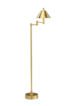 Wildwood Ashbourne Antique Brass Floor Lamp With 15" Swing Arm, Adjustable Task Lighting For Reading Nooks 60395