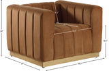 Marlon Saddle Velvet Chair 603Saddle-C Meridian Furniture