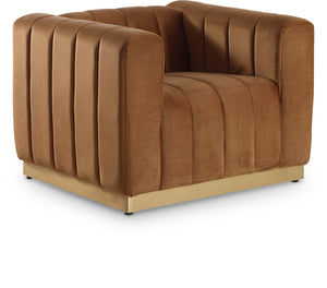 Marlon Saddle Velvet Chair 603Saddle-C Meridian Furniture