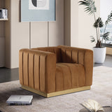 Marlon Saddle Velvet Chair 603Saddle-C Meridian Furniture