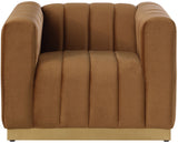 Marlon Saddle Velvet Chair 603Saddle-C Meridian Furniture