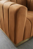 Marlon Saddle Velvet Loveseat 603Saddle-L Meridian Furniture