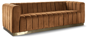 Marlon Saddle Velvet Sofa 603Saddle-S Meridian Furniture