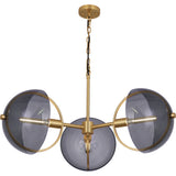 Robert Abbey Mavisten Edition Copernica Chandelier LACQUERED BURNISHED BRASS Smoked Glass