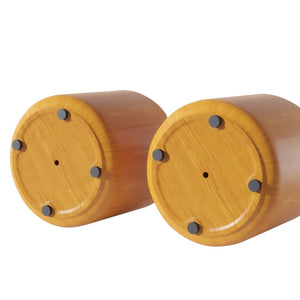 English Elm 19.29"h Round Mgo Outdoor Side Tables Set of 2 Tulip Base Wood Grain Patio Accent Natural W757S00052