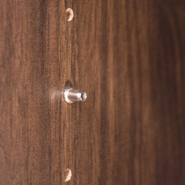 English Elm K&K Kitchen Island with Tilt-Out Trash Can, Drop Leaf Counter, Adjustable Shelf, Rolling Cart Walnut Brown WF326381AAZ