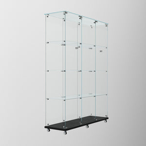 English Elm Tempered Glass Display Cabinet With Bluetooth Led Lights - Stylish Storage For Home Or Office Use W3155S00013-GIGA