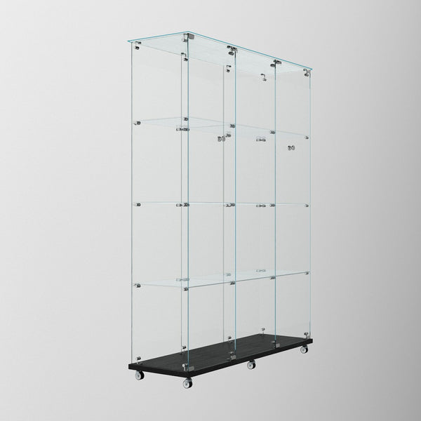 English Elm Tempered Glass Display Cabinet With Bluetooth Led Lights - Stylish Storage For Home Or Office Use W3155S00013-GIGA