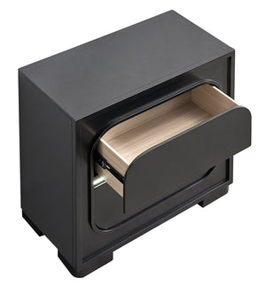 English Elm Milan Contemporary Wood Nightstand with Built in Led Lighting and Wave Sensor Control Wenge B078P497943