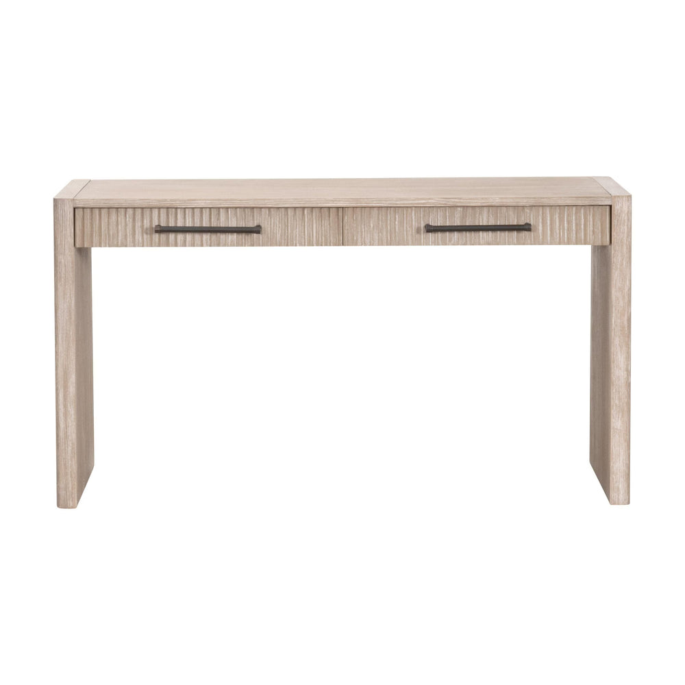 Essentials for Living Halloway Acacia Wood Console Table with Reeded Drawers and Antique Bronze Handles 6040.NG