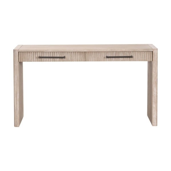 Essentials for Living Halloway Acacia Wood Console Table with Reeded Drawers and Antique Bronze Handles 6040.NG
