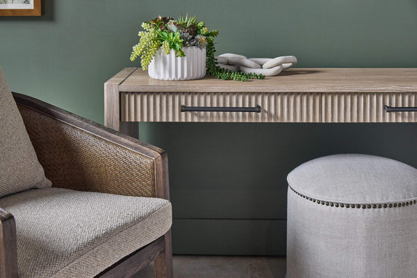 Essentials for Living Halloway Acacia Wood Console Table with Reeded Drawers and Antique Bronze Handles 6040.NG