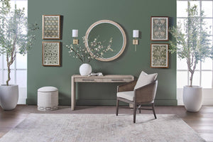 Essentials for Living Halloway Acacia Wood Console Table with Reeded Drawers and Antique Bronze Handles 6040.NG