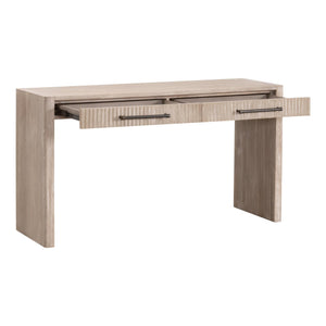 Essentials for Living Halloway Acacia Wood Console Table with Reeded Drawers and Antique Bronze Handles 6040.NG