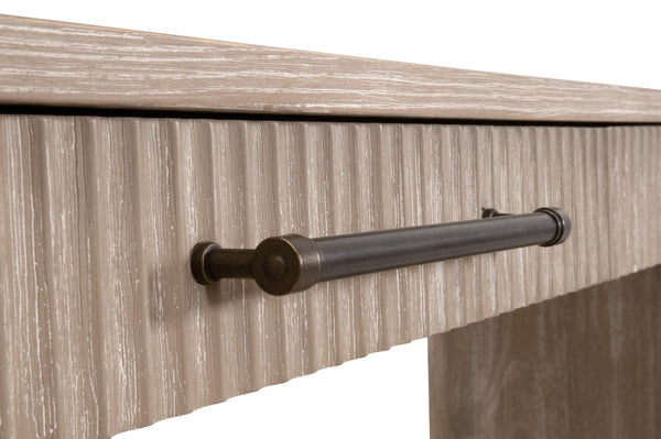 Essentials for Living Halloway Acacia Wood Console Table with Reeded Drawers and Antique Bronze Handles 6040.NG