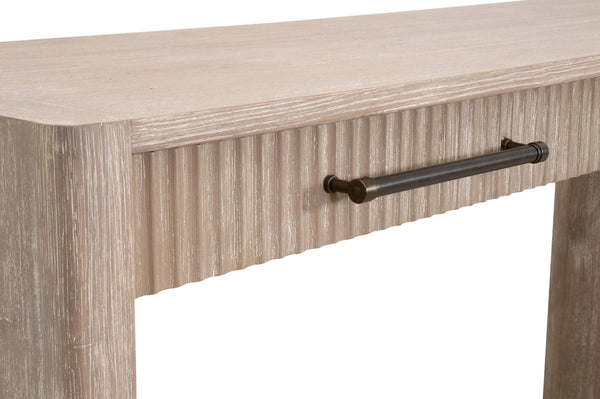 Essentials for Living Halloway Acacia Wood Console Table with Reeded Drawers and Antique Bronze Handles 6040.NG