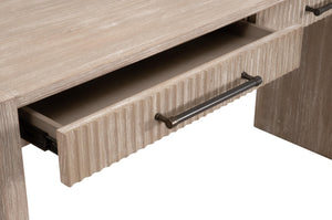 Essentials for Living Halloway Acacia Wood Console Table with Reeded Drawers and Antique Bronze Handles 6040.NG