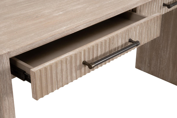 Essentials for Living Halloway Acacia Wood Console Table with Reeded Drawers and Antique Bronze Handles 6040.NG