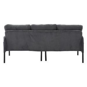 English Elm United We Win Corduroy Loveseat Plush Ergonomic Sofa with Spring Support Metal Legs Carbon Gray W1568P410050