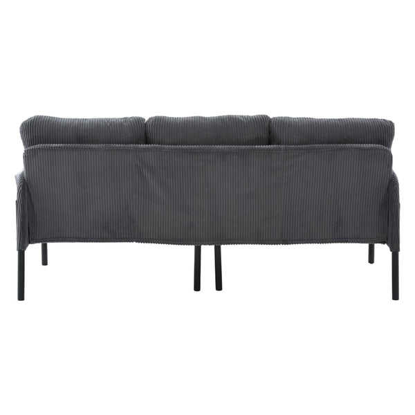 English Elm United We Win Corduroy Loveseat Plush Ergonomic Sofa with Spring Support Metal Legs Carbon Gray W1568P410050