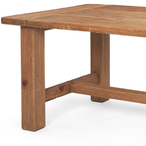 HomeRoots 95" Natural Reclaimed Wood Trestle Dining Table – Rustic Charm for Farmhouse & Family Gatherings 604016
