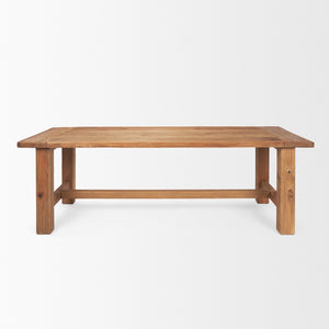 HomeRoots 95" Natural Reclaimed Wood Trestle Dining Table – Rustic Charm for Farmhouse & Family Gatherings 604016