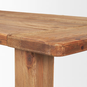 HomeRoots 95" Natural Reclaimed Wood Trestle Dining Table – Rustic Charm for Farmhouse & Family Gatherings 604016