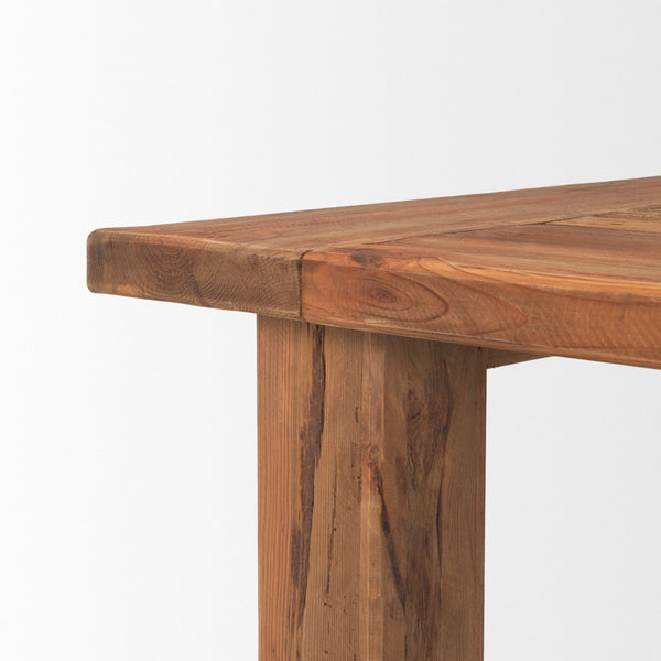 HomeRoots 95" Natural Reclaimed Wood Trestle Dining Table – Rustic Charm for Farmhouse & Family Gatherings 604016