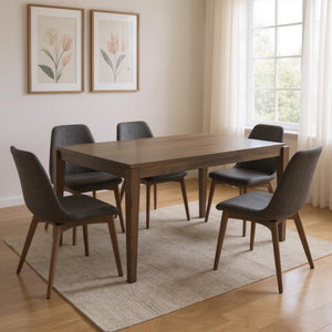 HomeRoots 72" Dark Brown Wood Dining Table - Modern Rectangular Centerpiece for 6, Durable & Stylish Design 604017