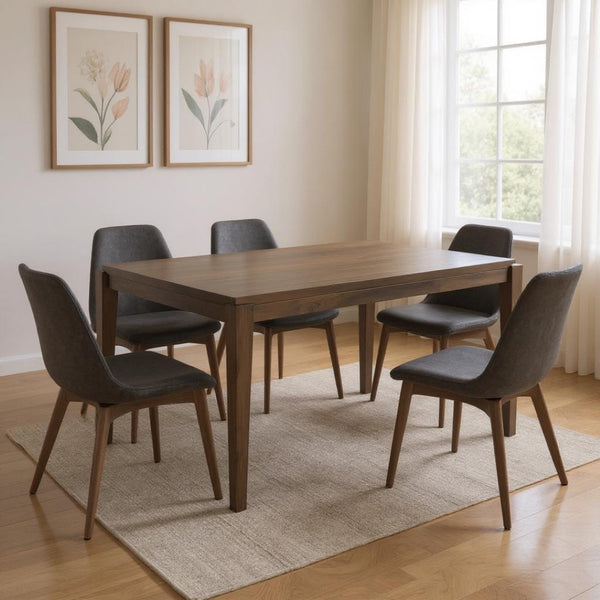 HomeRoots 72" Dark Brown Wood Dining Table - Modern Rectangular Centerpiece for 6, Durable & Stylish Design 604017