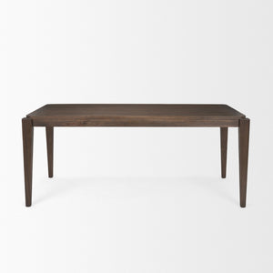 HomeRoots 72" Dark Brown Wood Dining Table - Modern Rectangular Centerpiece for 6, Durable & Stylish Design 604017