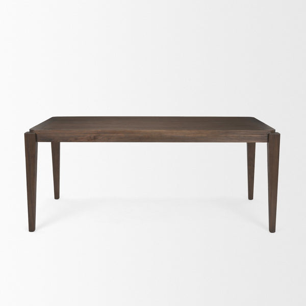 HomeRoots 72" Dark Brown Wood Dining Table - Modern Rectangular Centerpiece for 6, Durable & Stylish Design 604017