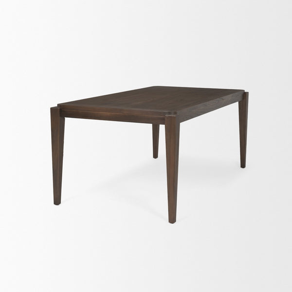 HomeRoots 72" Dark Brown Wood Dining Table - Modern Rectangular Centerpiece for 6, Durable & Stylish Design 604017