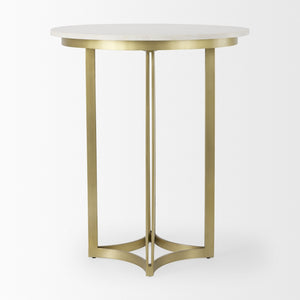 HomeRoots 36" Gray Marble Pedestal Dining Table - Elegant Round Top for Modern Spaces, Seats 4 Comfortably! 604020