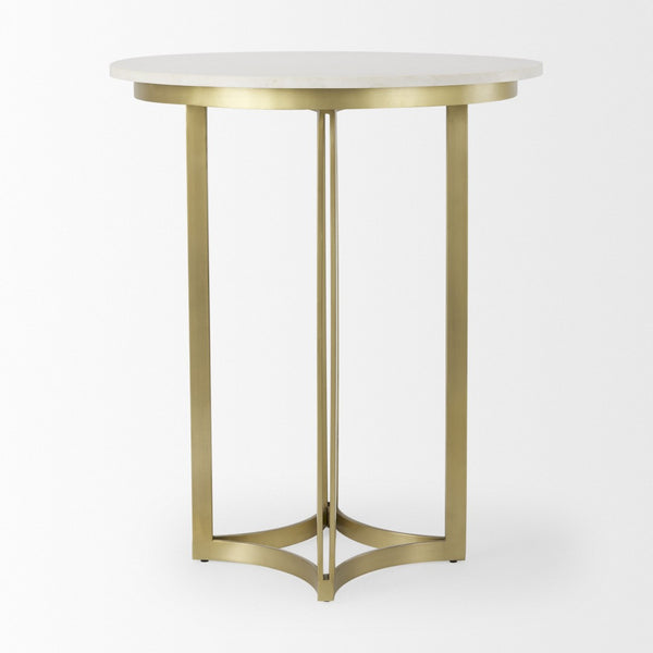 HomeRoots 36" Gray Marble Pedestal Dining Table - Elegant Round Top for Modern Spaces, Seats 4 Comfortably! 604020