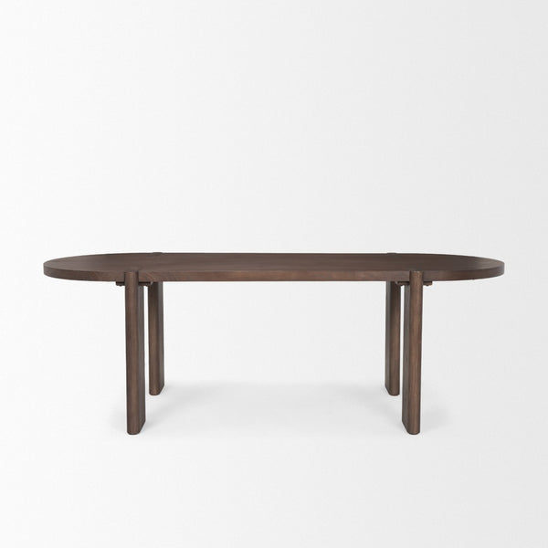HomeRoots 91" Brown Wood Oval Dining Table - Stylish, Durable & Space-Efficient Design for Modern Entertaining 604021