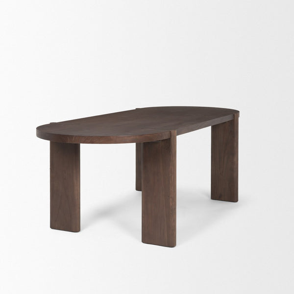 HomeRoots 91" Brown Wood Oval Dining Table - Stylish, Durable & Space-Efficient Design for Modern Entertaining 604021