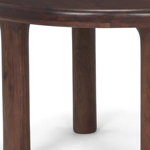 HomeRoots 48" Brown Solid Wood Round Dining Table - Modern Acacia Design for Family Gatherings & Stylish Spaces 604022