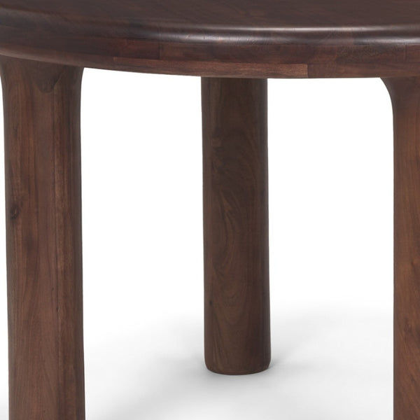 HomeRoots 48" Brown Solid Wood Round Dining Table - Modern Acacia Design for Family Gatherings & Stylish Spaces 604022